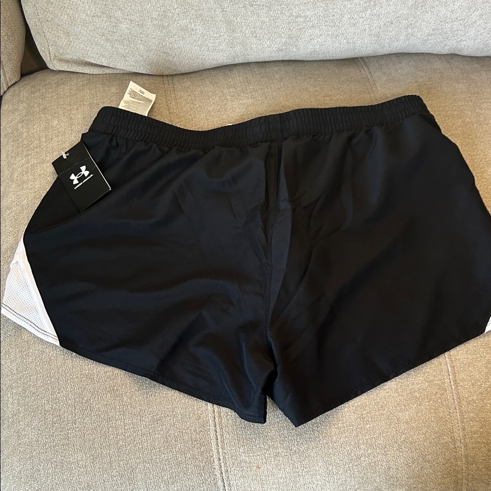 Under Armour Black Shorts with White Trim - Picture 3 of 4